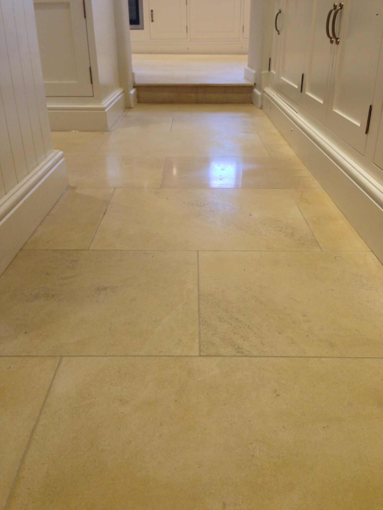 Cotswold limestone after cleaning & natural polishing