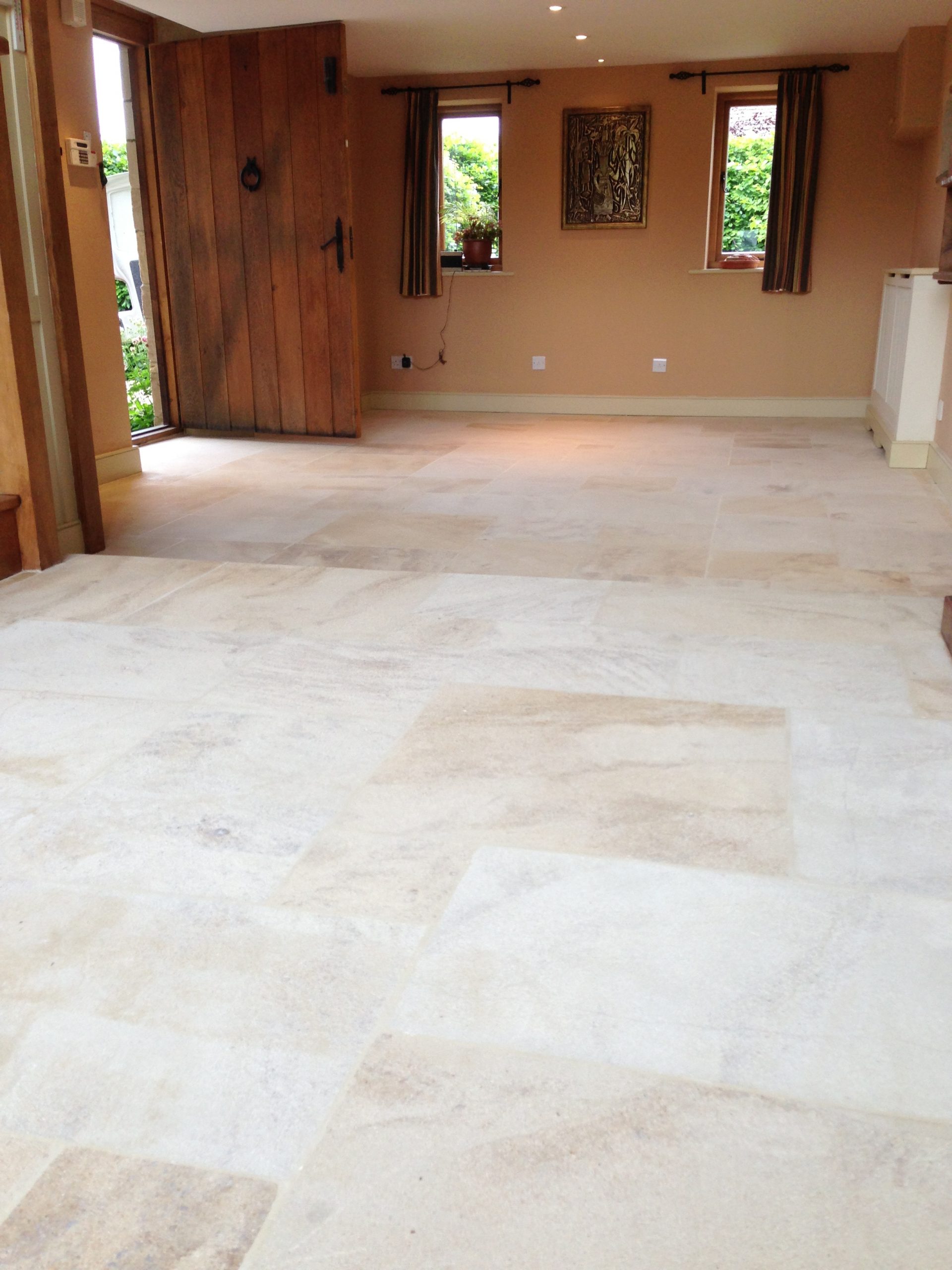Professionally cleaned, levelled, sealed Cotswold limestone
