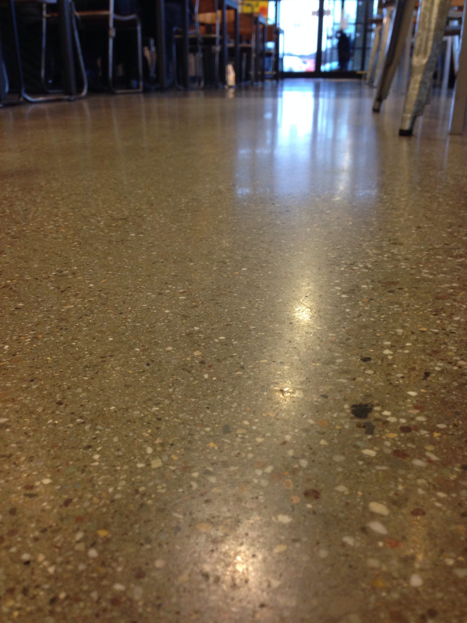 Professionally polished concrete floor