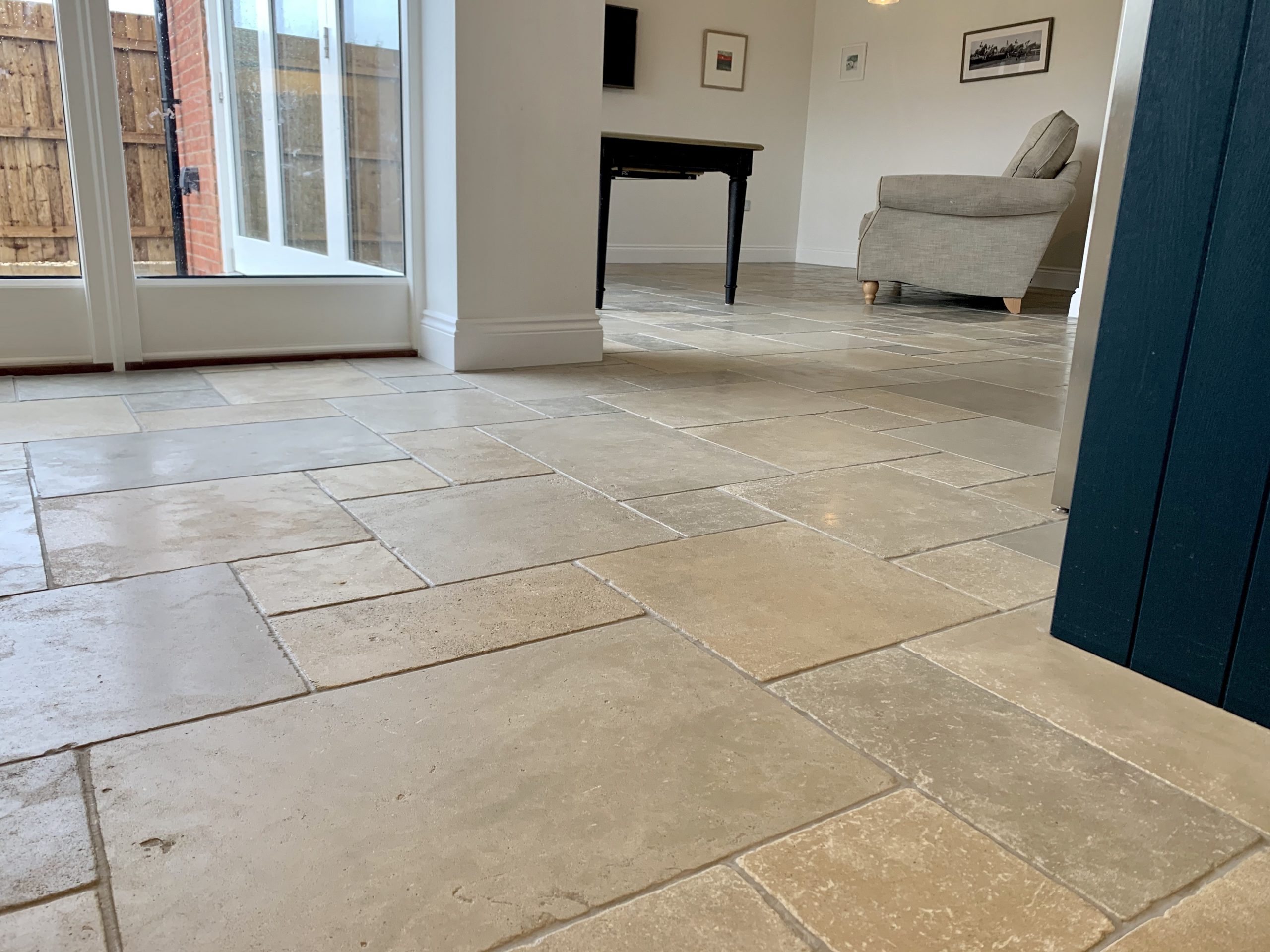 Limestone floor cleaning