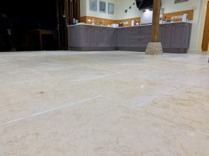 Travertine floor resurfaced - before picture